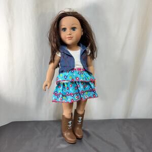 My Life as Madison Doll 18" Walmart Brunette Blue Eyes No Hat Soft Torso PVC GUC